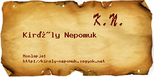 Király Nepomuk névjegykártya